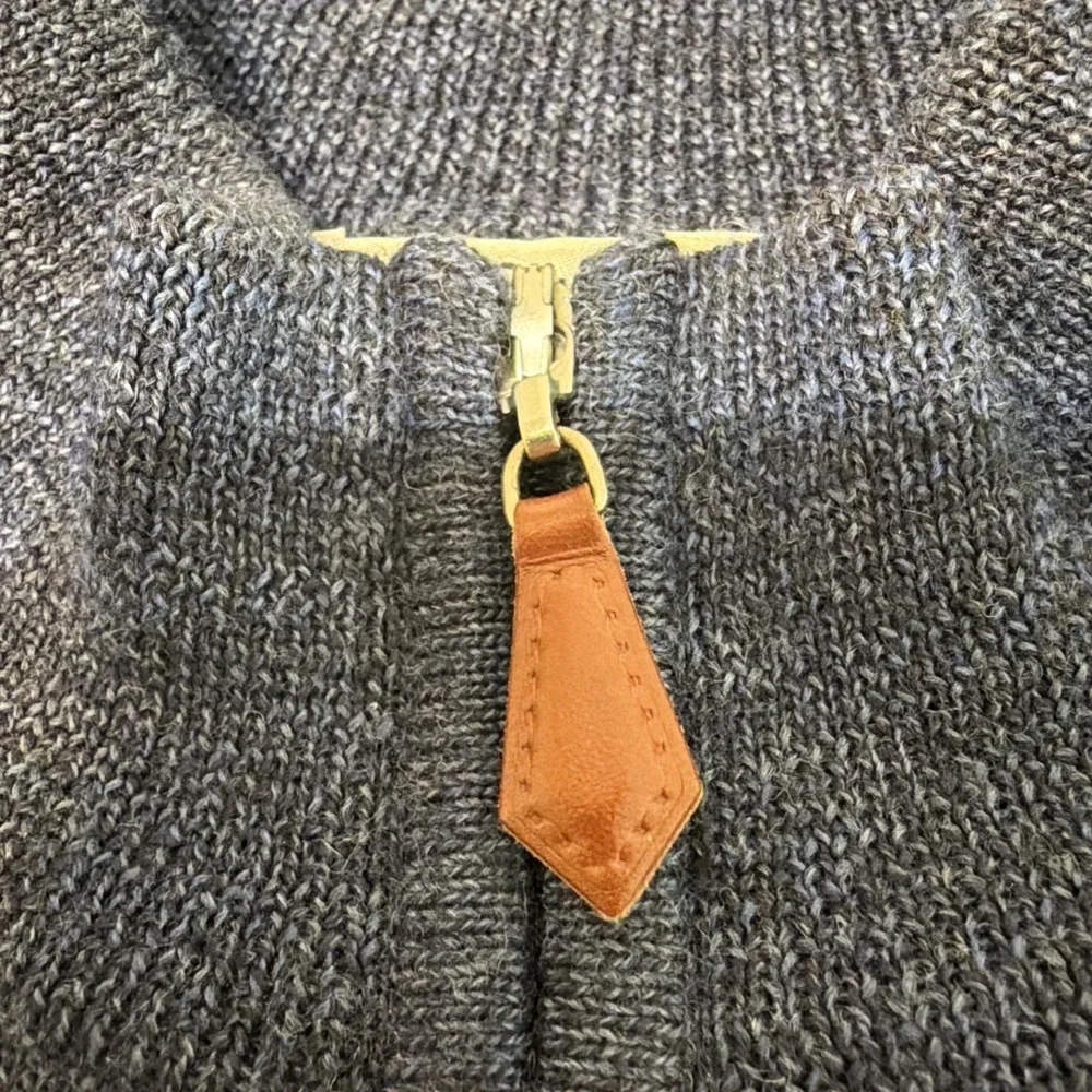 Gran Sasso L'uomo Vogue 1/4 Zip Sweater Soft Virgin Wool Blue Made In Italy XL